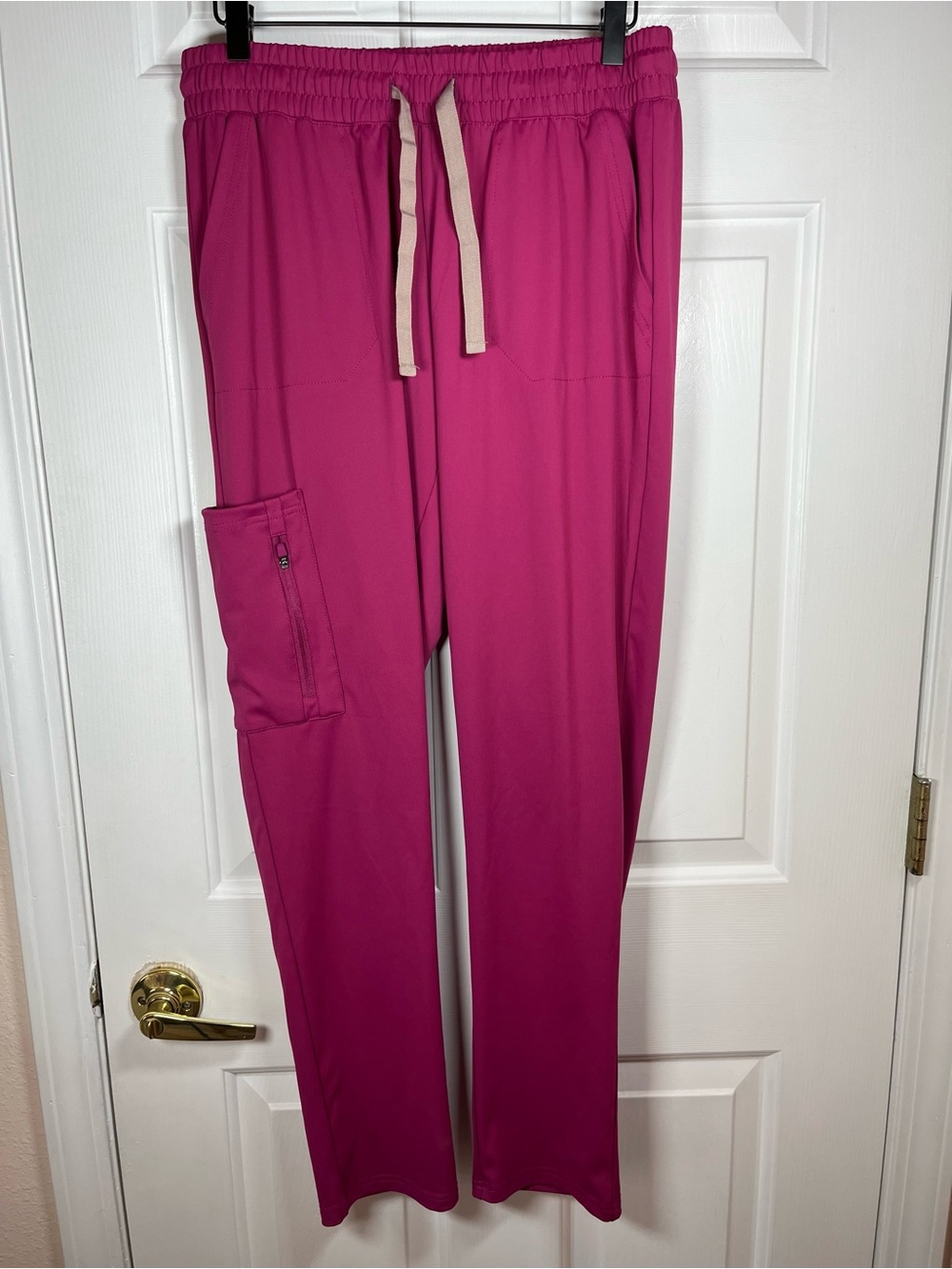 Niche Cargo Jogger Scrub Pants Hot Pink / Fuchsia - Size M